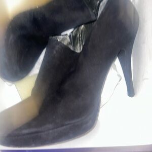 Stuart Weitzman Suede ankle boot with a 5” heel